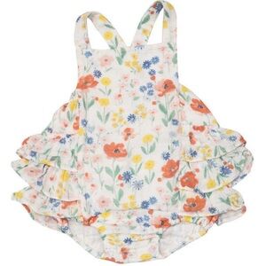 Angel Dear Poppy Field Ruffle Sunsuit, 0-3m, runs small! in excellent condition